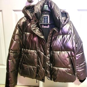 GAP Metallic Cropped Puffer